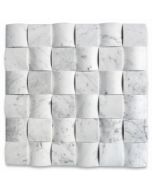 Carrara White Marble 3D Cambered 2x2 Curved Arched Mosaic Tile Honed