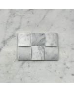 (Sample) Carrara White Marble 3D Cambered 2x2 Curved Arched Mosaic Tile Honed