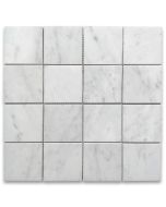 Carrara White Marble 3x3 Square Mosaic Tile Honed