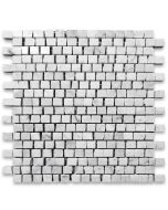 Carrara White 3/4x3/4 Hand Clipped Random Broken Mosaic Tile Polished