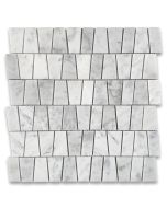 Carrara White Marble 2 inch Trapezoid Mosaic Tile Honed