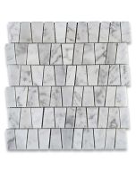 Carrara White Marble 2 inch Trapezoid Mosaic Tile Polished