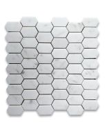 Carrara White Marble 1x2 Hive Picket Constellation Long Hexagon Mosaic Tile Polished