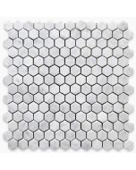 Carrara White 1 inch Hexagon Mosaic Tile Honed