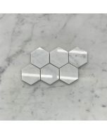 (Sample) Carrara White Marble 2 inch Hexagon Mosaic Tile Polished