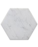 Carrara White 6 inch Hexagon Tile Honed