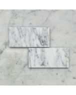 (Sample) Carrara White Marble 18x18 Tile Honed