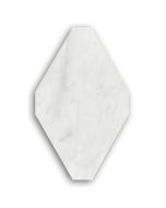 Carrara White 4x8 Rhomboid Long Octagon Tile Honed