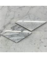 Carrara White 4x8 Rhomboid Diamond Tile Polished