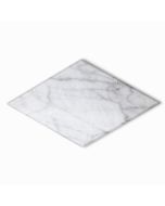 (Sample) Carrara White Marble 4x8 Rhomboid Diamond Tile Tumbled