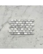 (Sample) Carrara White Marble 5/8x3/4 Mini Brick Mosaic Tile Honed