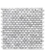 Carrara White 5/8x3/4 Mini Brick Mosaic Tile Polished