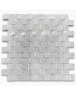 Carrara White 3D Cambered 1x2 Brick Curved Arched Mosaic Tile Polished