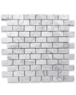 Carrara White 1x2 Medium Brick Mosaic Tile Honed