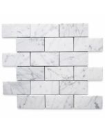 Carrara White 2x4 Grand Brick Subway Mosaic Tile Honed