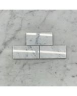 (Sample) Carrara White Marble 2x4 Grand Brick Subway Mosaic Tile Polished