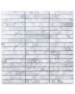 Carrara White 5/8x4 Rectangular Stacked Mosaic Tile Polished