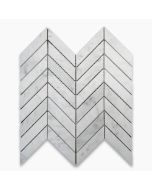 Carrara White Marble 1x4 Chevron Mosaic Tile Honed