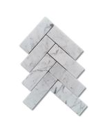 Carrara White Marble 2x6 Herringbone Mosaic Tile Honed