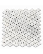 Carrara White 1x1-7/8 Rhomboid Diamond Mosaic Tile Honed