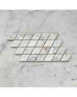 (Sample) Carrara White Marble 1x1-7/8 Rhomboid Diamond Mosaic Tile Honed
