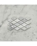 Carrara White 1x1-7/8 Rhomboid Diamond Mosaic Tile Tumbled