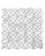 Carrara White Kaleidoscope Pattern Diamond Mix Mosaic Tile Honed