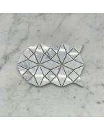 (Sample) Carrara White Marble Kaleidoscope Pattern Diamond Mix Mosaic Tile Polished