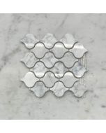 Carrara White Mini Lantern Shaped Arabesque Baroque Mosaic Tile Polished