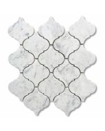 Carrara White Grand Lantern Shaped Arabesque Baroque Mosaic Tile Polished