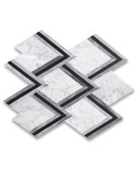 Carrara White Marble Mountain Peaks Bardiglio Gray and Nero Marquina Black Arrowhead Honed