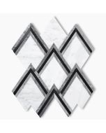 Carrara White Marble Mountain Peaks Bardiglio Gray and Nero Marquina Black Arrowhead Polished