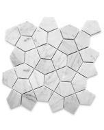 Carrara White Marble Pentagon Mosaic Tile Honed