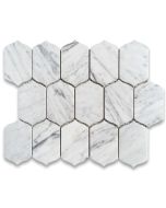 Carrara White Marble 2x4 Arabesque Baroque Lantern Mosaic Tile Polished