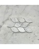 Carrara White Marble Leaf Shape Mini Mosaic Tile Honed