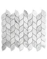 Carrara White Marble Mini Leaf Shape Mosaic Tile Polished