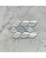 Carrara White Marble Mini Leaf Shape Mosaic Tile Polished