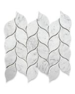 Carrara White Marble Leaf Shape Medi Mosaic Tile Honed