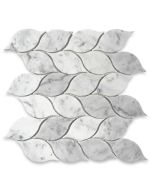 Carrara White Marble Medi Leaf Shape Mosaic Tile Polished