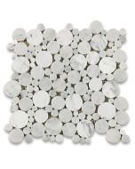 Carrara White Bubble Round Mosaic Tile Polished