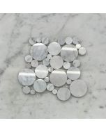 (Sample) Carrara White Marble Bubble Round Paramount Mosaic Tile Polished