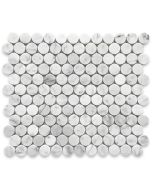 Carrara White Marble 1 inch Penny Round Mosaic Tile Honed