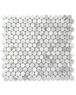 Carrara White 3/4 inch Penny Round Mosaic Tile Polished