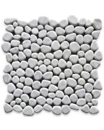 Carrara White River Rocks Pebble Stone Mosaic Tile Tumbled