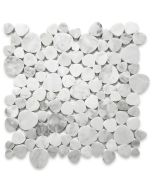Carrara White Heart Shaped Bubble Mosaic Tile Honed