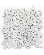 Carrara White Circle Bubble Mosaic Tile Honed