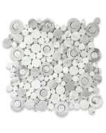 Carrara White Circle Bubble Mosaic Tile Polished