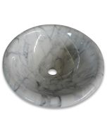 Carrara White Marble 17" Round Vessel Basin Sink Polished