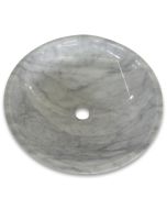 Carrara White Marble 17" Circular Vessel Basin Sink Polished