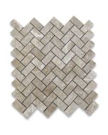 Emperador Light Marble 1x2 Herringbone Mosaic Tile Polished